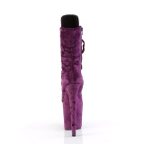 Terciopelo 20 cm FLAMINGO-1045VEL botines tacn aguja purpura + protectoras