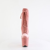 Terciopelo 20 cm FLAMINGO-1045VEL botines tacn aguja rosa + protectoras