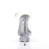 Transparente 16,5 cm ECLIPSE-608 Stilettos Tac�n de Aguja