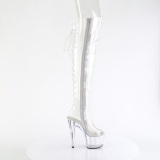 Transparente 18 cm ADORE-3019C botas por encima de la rodilla con cordones