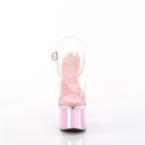 Transparente 18 cm ESTEEM-708 plataforma sandalias de tacón pole dance rosa