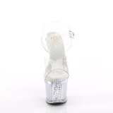 Transparente 18 cm FLASHDANCE-708SPEC sandalias stripper con luz LED