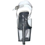 Transparente 18 cm Pleaser SKY-308MG brillo sandalias de tacn alto