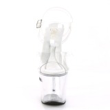 Transparente 18 cm TREASURE-708RAD sandalias stripper con plataforma
