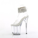 Transparente 20 cm FLAMINGO-2RS tacones altos con correa al tobillo