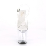 Transparente 20 cm FLASH-808 led luminou plataforma sandalias de pole dance