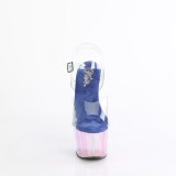 Transparentes 18 cm ADORE-708HT azules plataforma sandalias tac�n alto