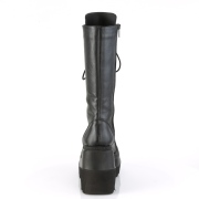 Vegano 11,5 cm SHAKER-72 góticos botas de cordones mujer plataforma negro