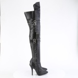 Vegano 13 cm SEDUCE-3080 botas altas tac�n aguja con hebilla