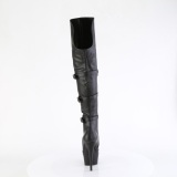 Vegano 15 cm DELIGHT-3018 botas altas tacón aguja con hebilla negro