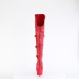 Vegano 15 cm DELIGHT-3018 botas altas tacn aguja con hebilla rojo