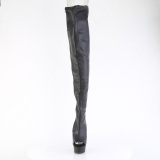 Vegano 15 cm DELIGHT-4019 tacn aguja botas altas punta abierta con cordones