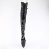 Vegano 15 cm DELIGHT-4019 tacn aguja botas altas punta abierta con cordones