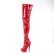 Vegano 15 cm SULTRY-4000 Rojo botas altas tacón
