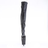 Vegano 18 cm ADORE-3017 tacón aguja botas altas punta abierta con cordones