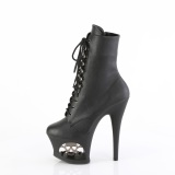 Vegano 18 cm MOON-1020SK botines plataforma con cordones en negro