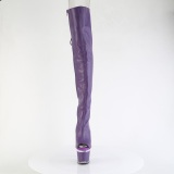 Vegano 18 cm SPECTATOR-3030 tacn aguja botas altas punta abierta con cordones purpura