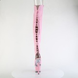 Vegano 18 cm SPECTATOR-3030 tacn aguja botas altas punta abierta con cordones rosa
