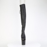 Vegano 20 cm CRAZE-3019 Heelless botas overknee plataforma  pony negro