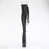 Vegano 20 cm CRAZE-3050 Heelless botas overknee plataforma  pony negro
