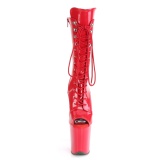 Vegano 20 cm FLAMINGO-1051 botas de plataforma y punta abierta rojo
