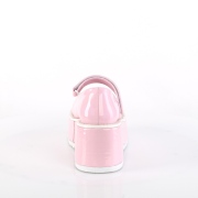 Vegano 8,5 cm DemoniaCult DOLLIE-01 zapatos de salón mary jane rosa