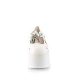 Vegano 9 cm ASHES-33 demonia zapatos alternativo plataforma blanco