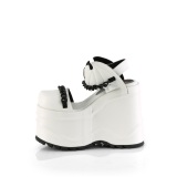 Vegano Blanco 15 cm Demonia WAVE-20 lolita zapatos sandalias con cuña alta plataforma