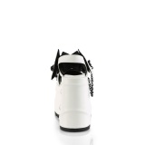 Vegano Blanco 15 cm Demonia WAVE-20 lolita zapatos sandalias con cuña alta plataforma