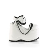 Vegano Blanco 15 cm DemoniaCult WAVE-20 lolita zapatos sandalias con cuña alta plataforma