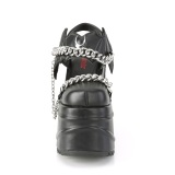 Vegano Negros 15 cm Demonia WAVE-20 lolita zapatos sandalias con cuña alta plataforma