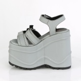 Vegano Neon 15 cm DemoniaCult WAVE-13 lolita zapatos sandalias con cuña alta plataforma