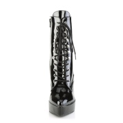 Vegano negro 13,5 cm INDULGE-1020-1 botines de tobillo para travestis