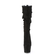 Vegano suede 18 cm ADORE-1061 botas plataforma exotic pole dance en negro