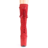 Vegano suede 20 cm FLAMINGO-1050FS botas plataforma exotic pole dance en rojo