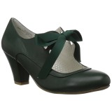 Verde 6,5 cm WIGGLE-32 retro vintage zapatos de salón maryjane tacón ancho