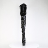 Vinilo crotch 15 cm DELIGHT-4023 Negro botas altas del muslo tac�n altos