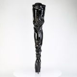Vinilo crotch 15 cm DELIGHT-4023 Negro botas altas del muslo tac�n altos