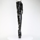 Vinilo crotch 15 cm DELIGHT-4050 Negro botas altas del muslo tacn altos