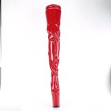 Vinilo crotch 20 cm FLAMINGO-4000 Rojo botas altas del muslo tacón altos