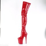 Vinilo crotch 20 cm FLAMINGO-4000 Rojo botas altas del muslo tacón altos