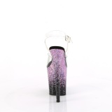 Violeta 20 cm FLAMINGO brillo plataforma sandalias de tacn alto